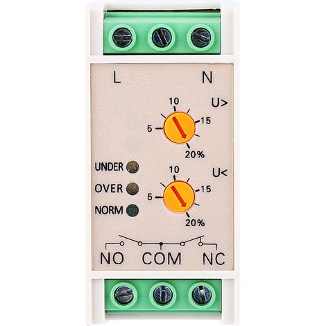 Relais de surveillance de puissance monophasé 220 V avec plage de détection de sous-tension/surtension réglable SVR-220W (1/5)