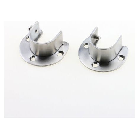 Lot de 4 supports de tringle de placard en acier inoxydable, bride de douille de tringle en forme de U, supports d'extrémité de supports de tringle de placard avec vis, argent (25 mm) (1/3)