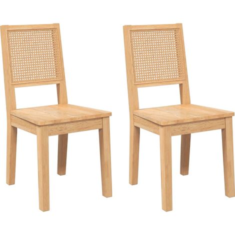 Lot de 2 Chaises à manger,Chaise de cuisine bois massif caoutchouc CFW16968 (1/5)