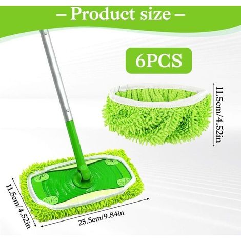 7 Pièces Lingettes Reutilisable pour Swiffer Sweeper, Tampons De Vadrouille en Microfibre, Tampon à Vadrouille Réutilisable, Mop Remplacement (1/3)