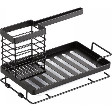 Escurridor de fregadero, soporte para esponja, estante de cocina de acero inoxidable, cuerpo de fregadero resistente a la corrosión (1/5)
