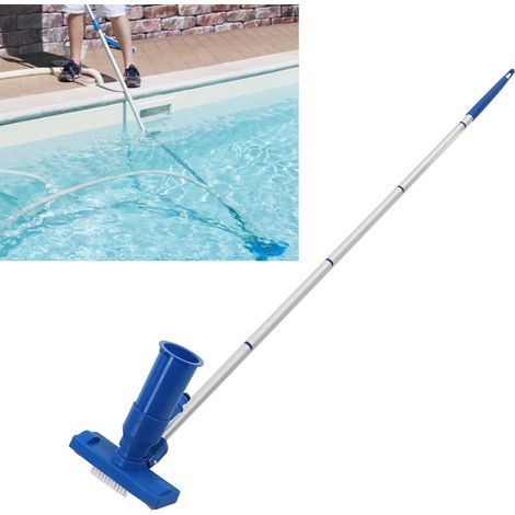 Verbesserter, tragbarer Poolreiniger mit Bürste, 5-teiligem Schaft aus Aluminiumlegierung und Filterbeutel geeignet für Aufstellpools, Whirlpools, Hot Tubs, Teiche und Springbrunnen. Europäischer Stan (1/5)