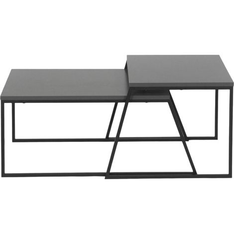 Table basse Menkent : Porte-revues, Forme rectangulaire, 50x88x38h cm Noir (1/5)