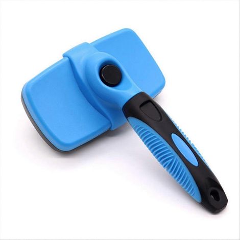 Selbstreinigende Hundepflegebürste, weiche, schmerzfreie Borsten, marineblau (1/5)