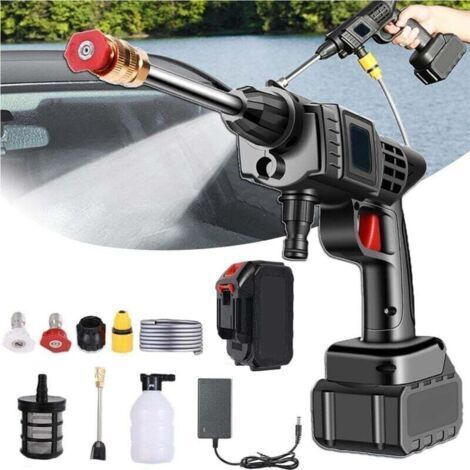 Nettoyeur haute pression portable sans fil 90 bar, avec tuyau 5m, régulation intelligente de pression. Longue durée de vie, pour voiture, terrasse, fenêtre, pelouse, animaux. (1/4)