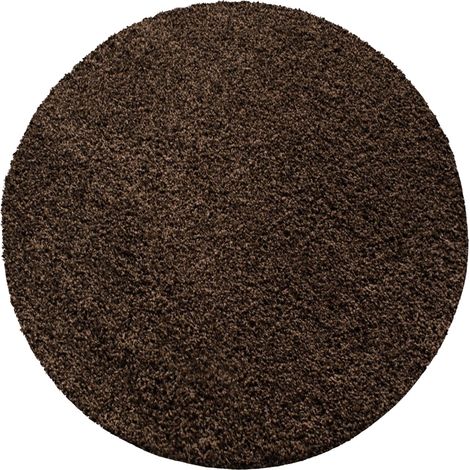 SHAGGY - Tapis Uni Rond - Marron 080 x 080 cm (1/5)