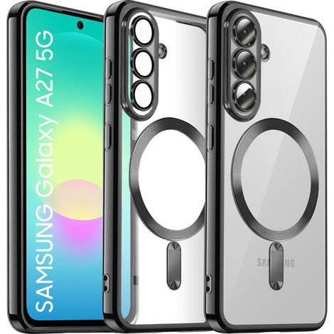 Coque transparente pour Samsung Galaxy A27 5G, Electro MagSafe, cadre noir (1/4)