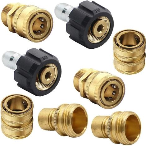 d'adaptateurs pour nettoyeur pression kit de déconnexion rapide Ensemble 8 pièces (1/4)