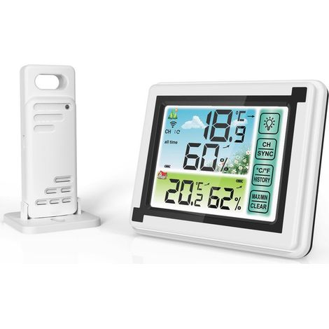 Zoternen – Thermomètre et hygromètre numérique sans fil – Plage de température -40 °C à 70 °C – Plage d'humidité 20 % à 95 % – Émetteur étanche IPX4 (1/5)