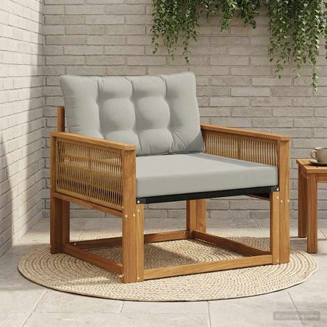 Teenpull – Outdoor-Sofagarnitur Massives Akazienholz und Textilene Natur (1/5)