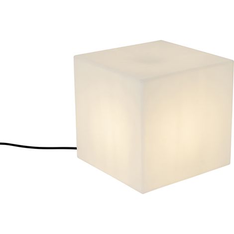 QAZQA Lampada da terra nura - Moderno - Plastico - Bianco - Cubo Max. 1 x Watt