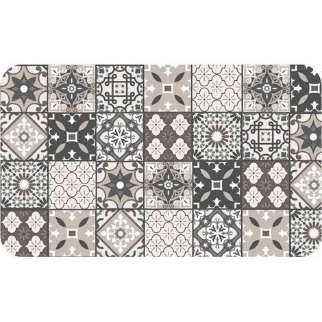 Tapis Imprimé "Gaston" 45x75cm Gris & Blanc (1/2)