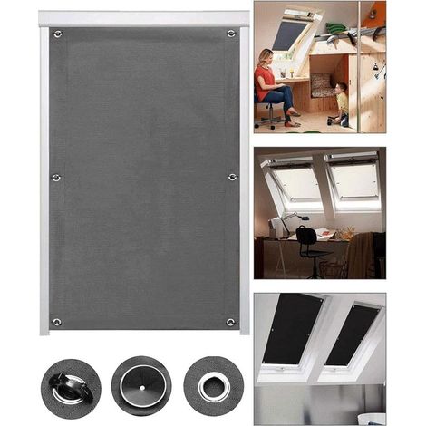 Rideau à ventouses isolantes pour fenêtres de toit à réflecteur solaire 60 x 120 cm, gris foncé (1/5)
