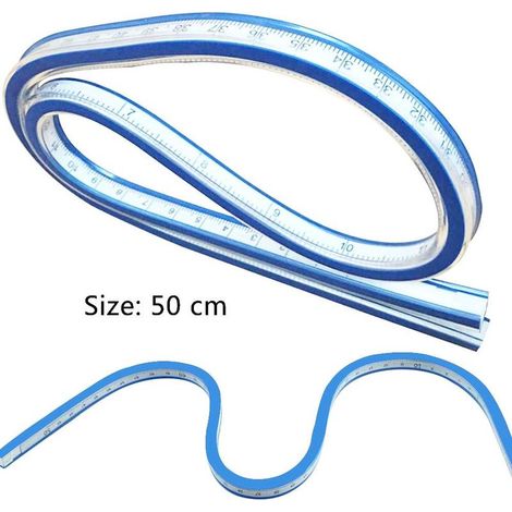 Règle Flexible Règle Courbe Plastique Vinyle Règle pour Le Dessin la Conception Graphique et Le Vêtement la Menuiserie (50cm) GROOFOO (1/4)