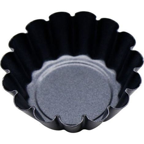 Set 12 moules gâteau acier carbone forme fleur noir (1/5)