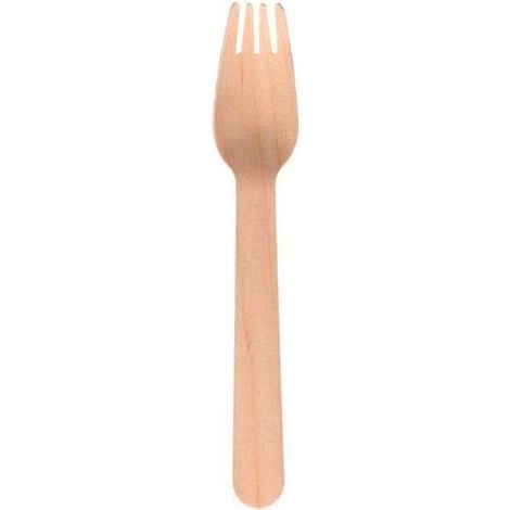 TENEDOR MADERA 16CM MARRÓN -100U-