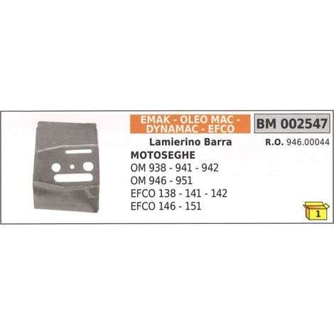 Lamierino barra lato catena OLEOMAC motosega OM 938 941 942 946 951 9460004