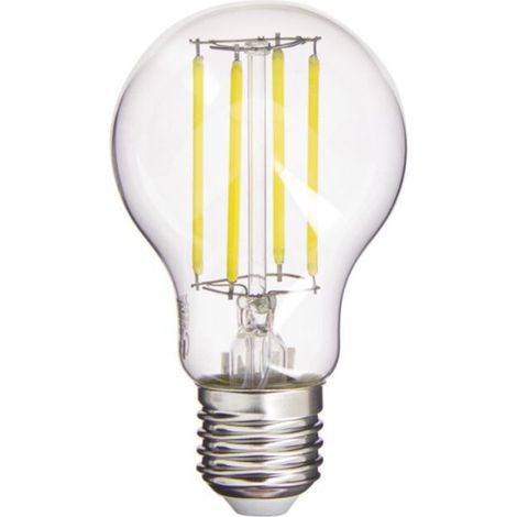 LED-Filament-Glühbirne Ampoule A60, 3,8 W (entspricht 60 W), E27-Fassung, Lichtstrom 806 lm, warmweißes Licht (2700 K), Energieeffizienzklasse A, ideal für Kronleuchter und Wandleuchten