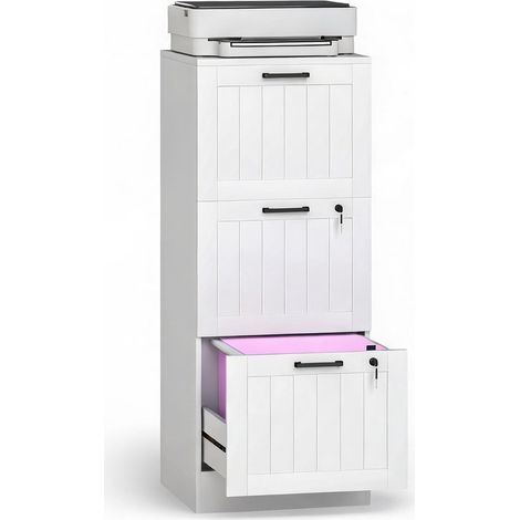 Meuble de rangement de bureau blanco en MDF 40 x 40 x 101 cm (1/5)