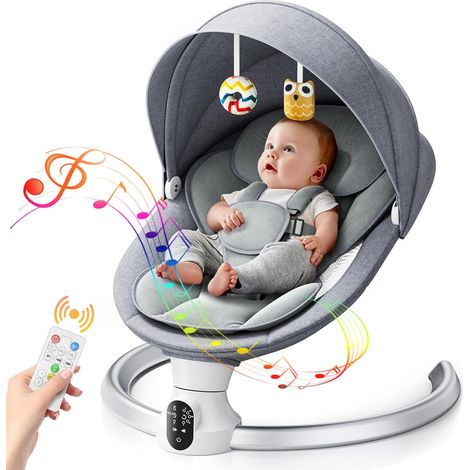 transat Bebe Electrique APP Peut contrôler la Chaise,avec télécommande,balancelle Bebe Electrique 5 Vitesses de Balancement,balancoire Bebe, Arche avec Jouets (1/5)