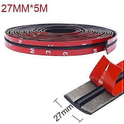 Joint d'étanchéité en caoutchouc pour pare-brise et toit de voiture, adhésif, protection et isolation phonique, 27 mm x 5 m (1/5)