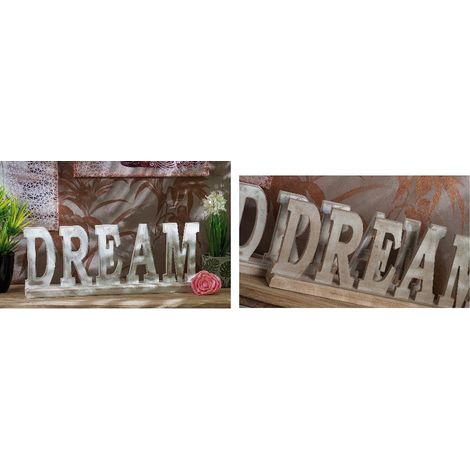 Decorazione in legno mdf scritta Dream 50 x 7 x 20 cm 2 Colori (1/2)