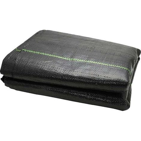 Toile de Paillage Contre Les Mauvais Herbes 5x2m en Fibres de Polypropylène Tissées Anti-UV 105g/m2, noir (1/5)
