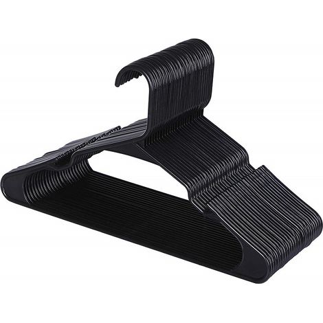 Cintres feutre noir haute qualité antidérapants pour vestes délicates lot de 20 (1/4)