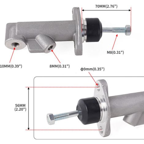 Pièces de modification automobile, pompe de frein à main en alliage d'aluminium, pompe de frein, embrayage de frein, 0,75 mm, une unité, pompe de frein en alliage d'aluminium de 0,75 pouce, freins ren (1/4)