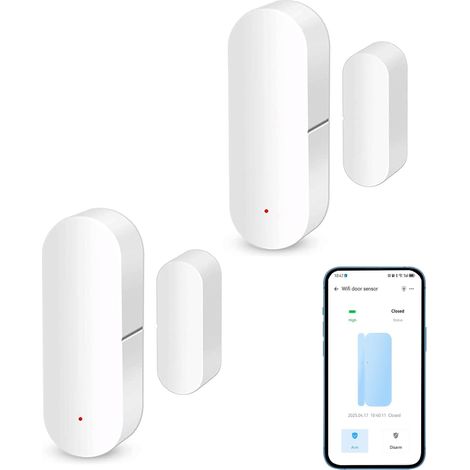 Capteur de porte intelligent WiFi : capteur de contact d'ouverture de porte pour la sécurité de la maison, capteur de fenêtre sans fil, sécurisez votre maison avec des alertes instantanées (1/5)