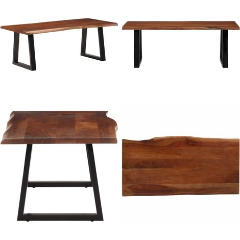 Table basse marron miel 110x55x40 cm bois massif d'acacia - Table Basse Design - Meuble Salon - Acacia Massif - Table D'appoint - Mobilier Tendance - Home & Living (1/5)