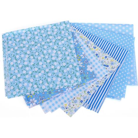 Masque facial DIY 25 x 25 cm, tissu en coton, cordon élastique, barrette nasale, tissu à coudre, bleu. (1/5)