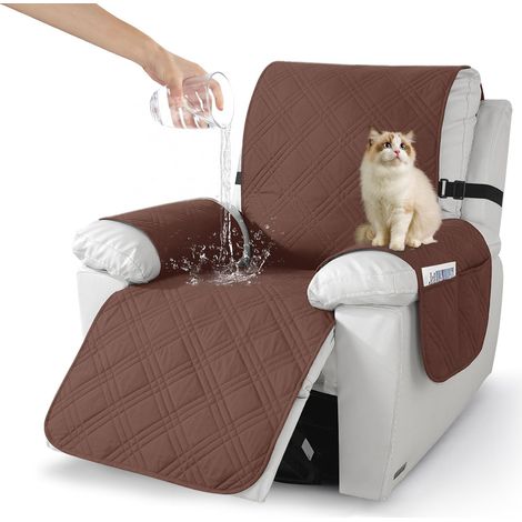 Housse de fauteuil, Housse de fauteuil imperméable, Housse de fauteuil avec poches latérales, Protège-accoudoir de fauteuil, Housse de fauteuil antidérapante pour fauteuil relax et fauteuil TV (1/5)