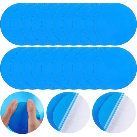 20 toppe per piscina, kit di riparazione per piscina, toppe autoadesive in plastica per piscine gonfiabili e barche, blu (1/4)