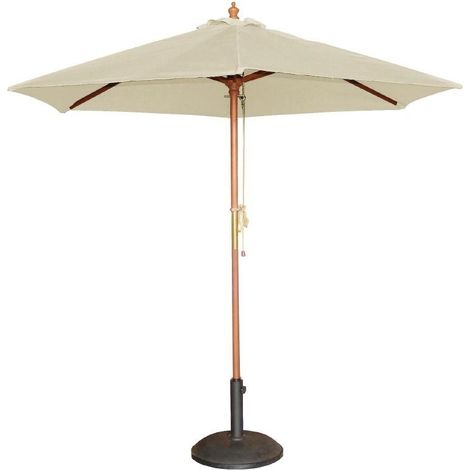 Parasol de Terrasse Professionnel Écru à Poulie Diamètre 2,5 m - Bolero (1/5)