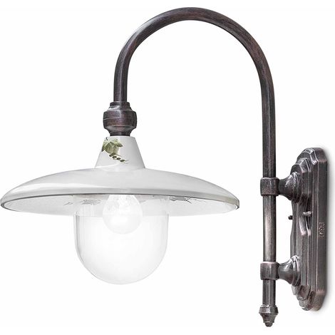 Applique Esterno Classica Campobasso Metallo E Ceramica Nero Sfumato 1 Luce E27 (1/5)
