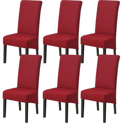 Set di 6 coprisedie da pranzo di taglia XL, con elastico, universali e lavabili, facili da pulire, ideali per ristoranti. (1/5)