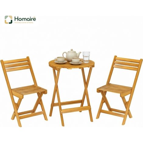 Ensemble de jardin en acacia naturel avec table et 4 chaises HOMAIRE (1/5)