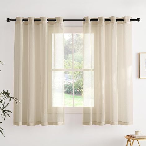 Rideau Cuisine - Lot de 2 Rideaux Voilage 140x160cm pour Fenetre (1/5)