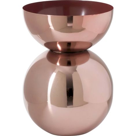 Vase rond brillant en métal cuivre - cuivre brillant (1/2)