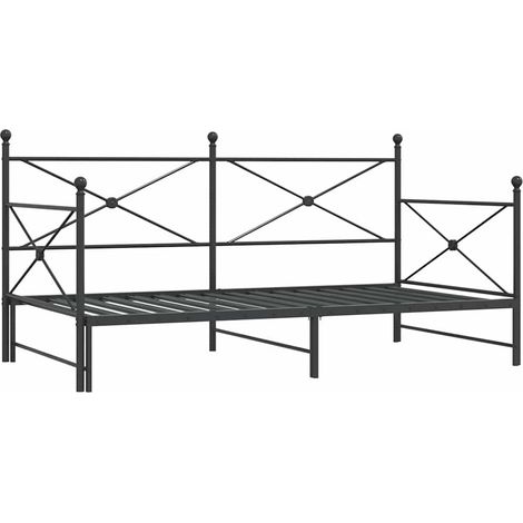 Maison Exclusive - Divano Letto Estraibile senza Materasso Nero 107x203 cm Acciaio (1/5)