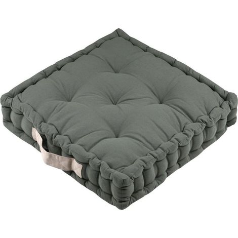 Epais coussin de sol en coton uni vert