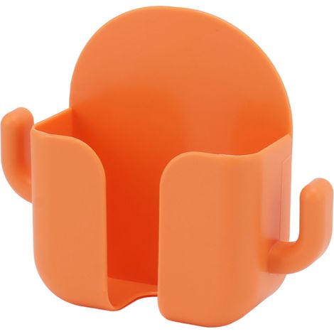 Support mural autocollant pour téléphone portable, support de recharge pour téléphone, pour maison, bureau, chambre, orange (1/5)