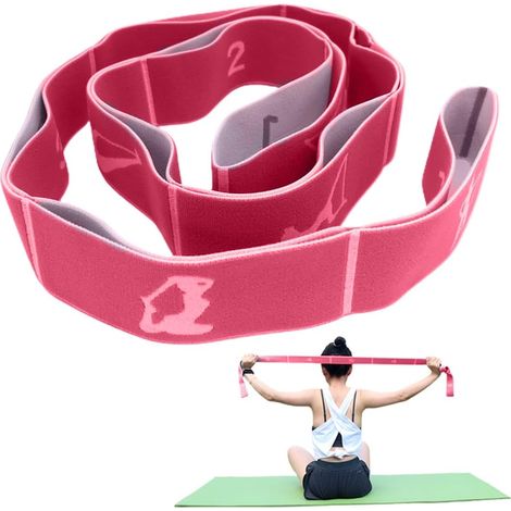 1Pcs Sangle De Yoga,Bande Elastique Musculation,Bande D'Étirement De Yoga, Bande De Fitness,Elastic Band Fitness Avec 9 Boucles,Bande De Gymnastique Hautement Élastique,Améliorant Du Yoga (1/5)