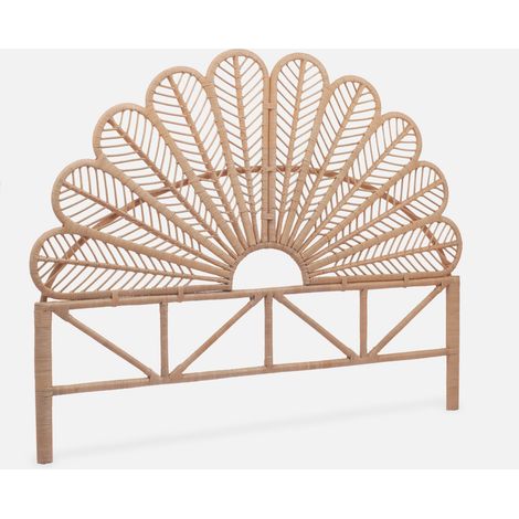 Cabecero de ratán natural - ANGGUN - 140x6x115 cm (1/5)