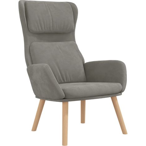 vidaXL Poltrona Relax Grigio Chiaro in Velluto
