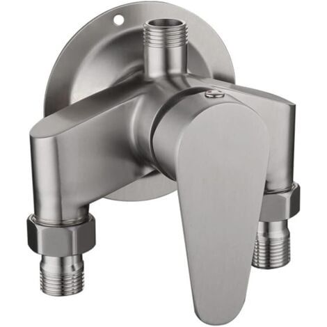 SUS 304 Robinet de douche exposé en acier inoxydable avec interrupteur de soupape de commande pour eau froide et chaude, mitigeur de douche mural pour salle de bain (1/5)