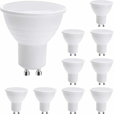 Lampadine LED GU10, lampadine LED GU10, luce bianca calda da 7W (equivalente a 50W alogene), lampadina a risparmio energetico, 600LM, fascio luminoso di 120°, non dimmerabile, confezione da 10 (1/5)