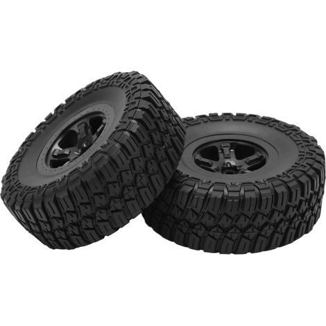 Lot de 2 pneus courts tout-terrain pour camion RC Huanqi 727 (échelle 1/10) (1/5)