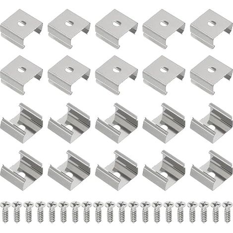 PATIKIL Stainless Steel LED Strip Clips with Screws for 14mm to 15mm (1/5)